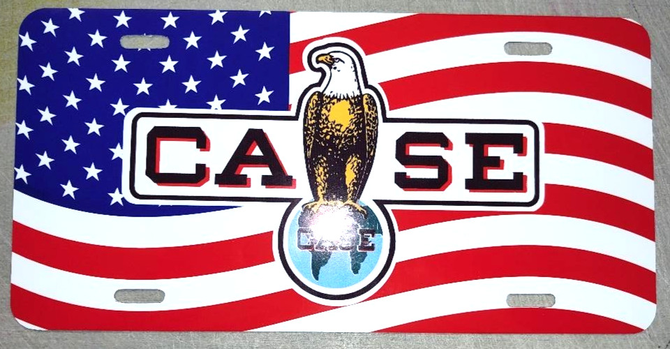 CASE EAGLE TRACTOR – AMERICAN FLAG LICENSE PLATE