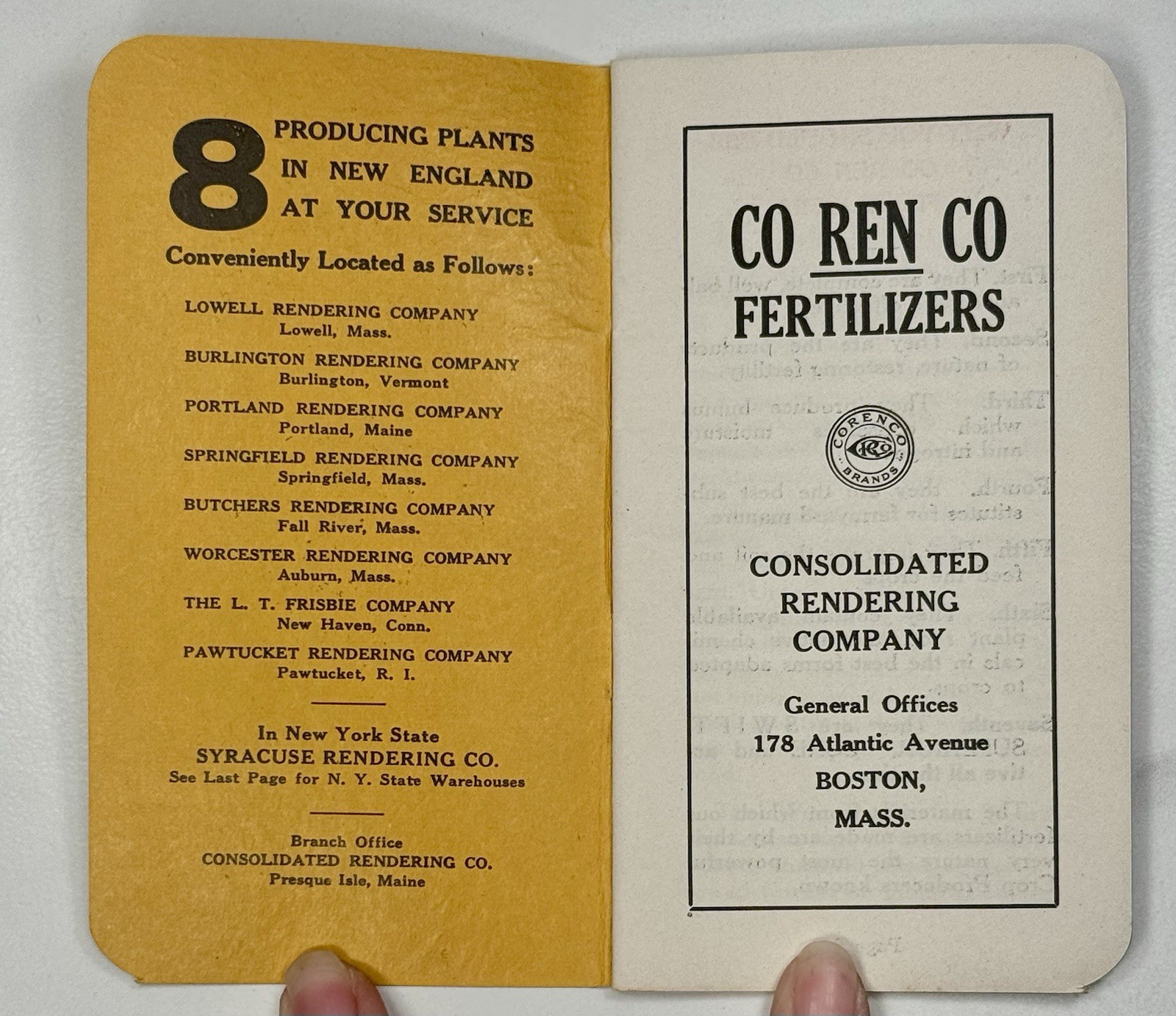 1955 Corenco Fertilizer Memo Book With Calendar Notepad Booklet Massachusetts