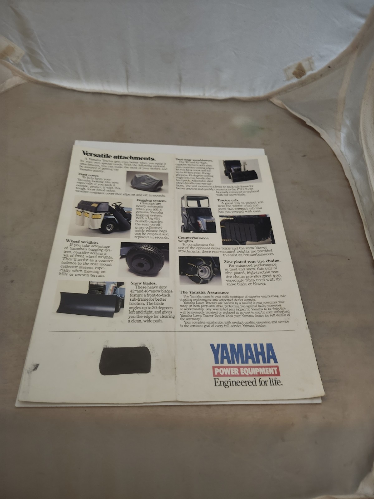 Yamaha Lawn Garden Tractor Sales Brochure 1980&rsquo;s Era Trimmed As Is
