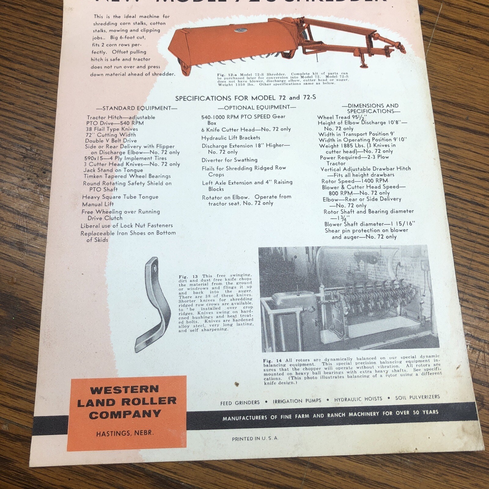 Western Bear Cat Model 72 Chop-Master Forage Harvester Shredder vintage brochure