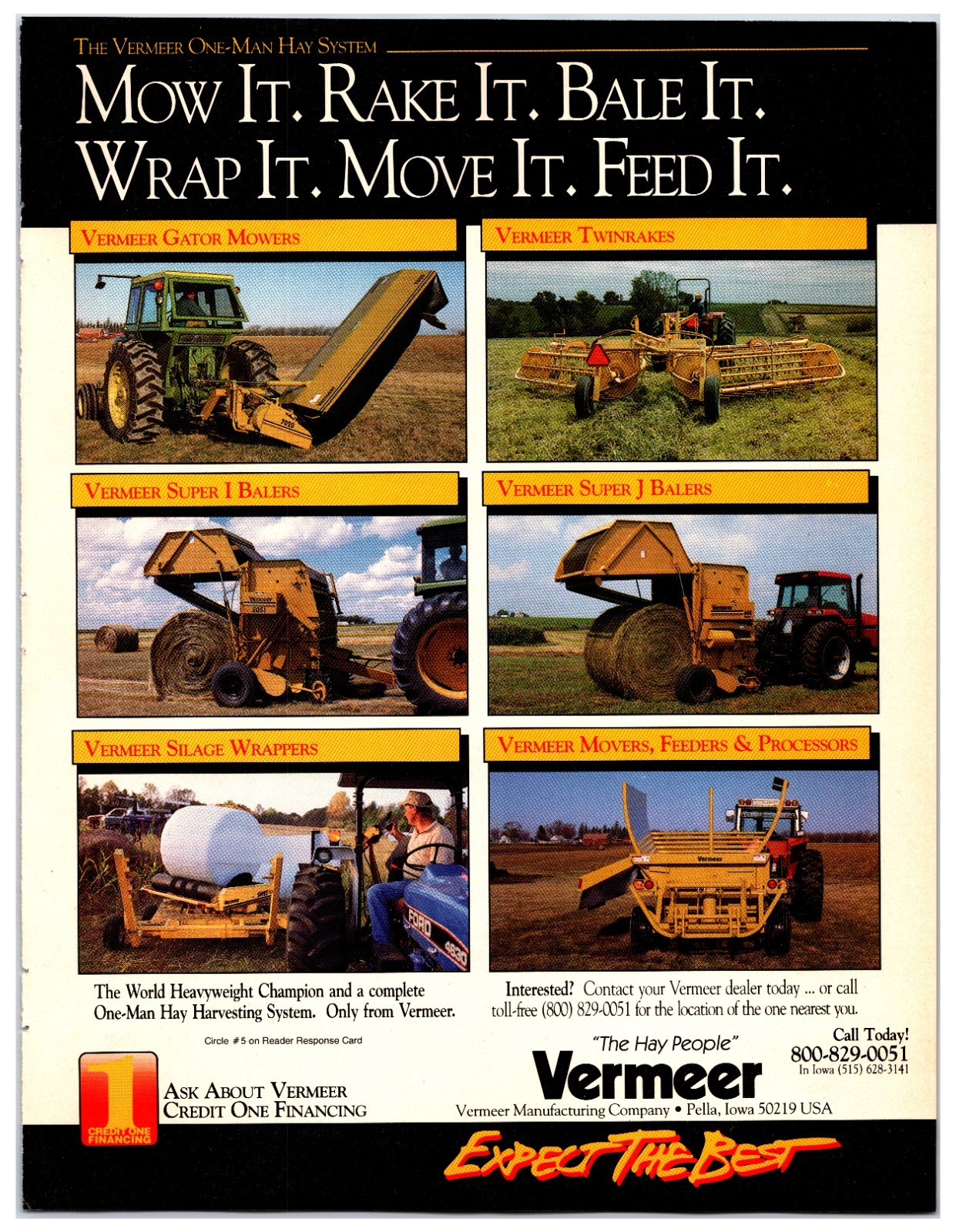 Vintage 1992 Vermeer Hay Equipment Original Ad (8in x 11in) Advertisement