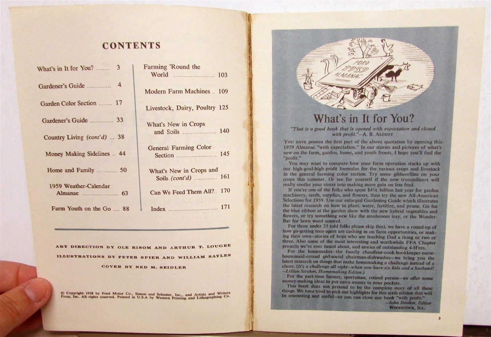 1959 Ford Making Money Whats New Weather Calendar Almanac & Gardener&rsquo;s Guide
