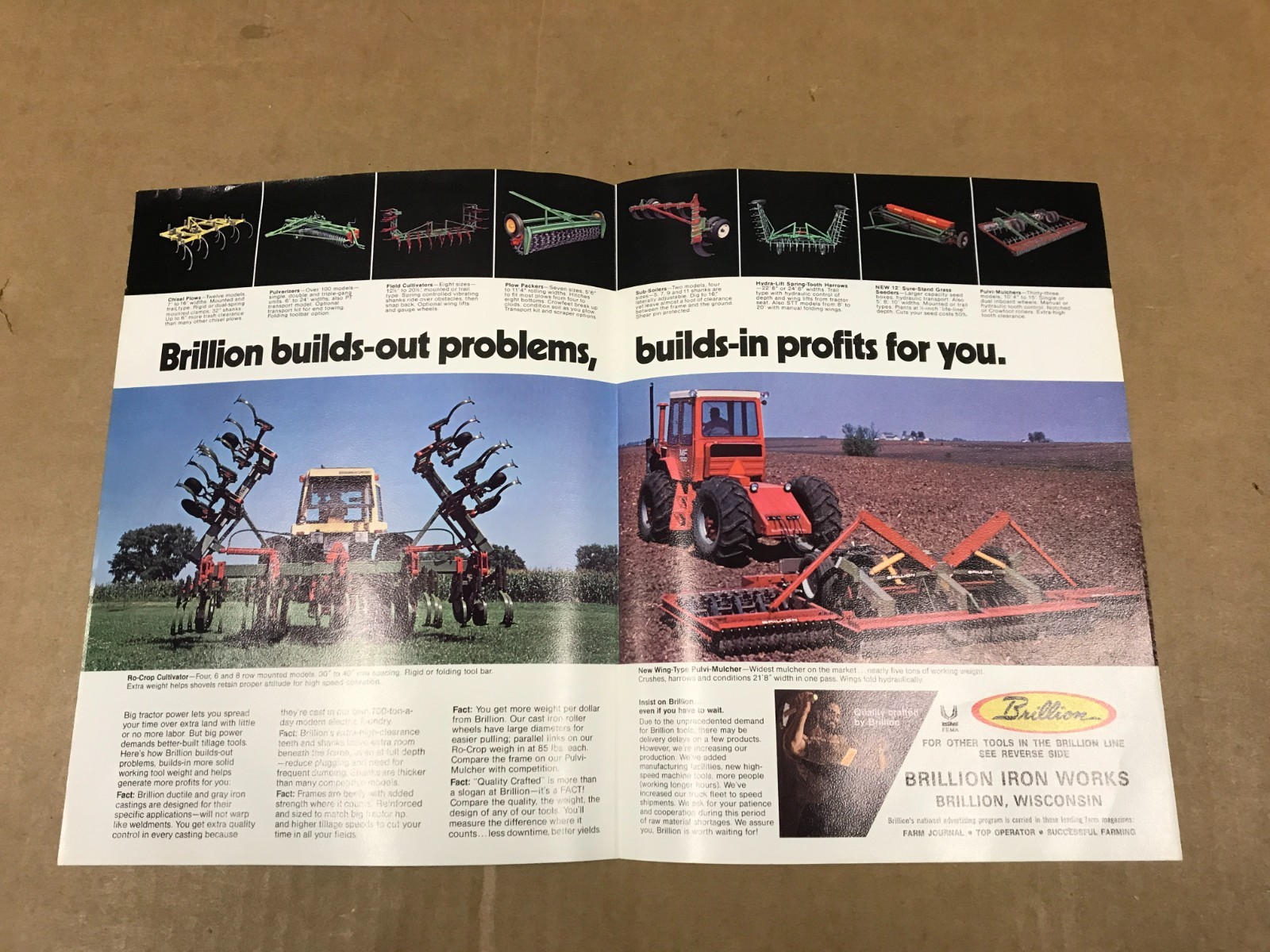 Vintage Brillion Farm-Implements Salesman Brochure