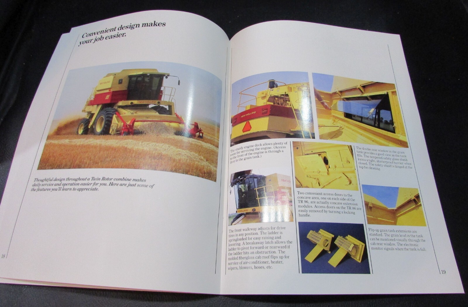 New 1988 Ford New Holland Versatile Twin Rotor Combine Windrow TR 86-96 Booklet