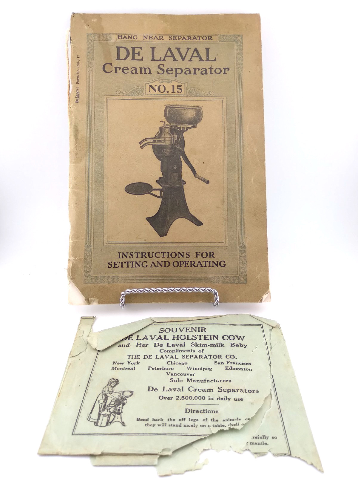 De Laval Cream Separator No. 15 Setting Up Operation Use & Cow Envelope