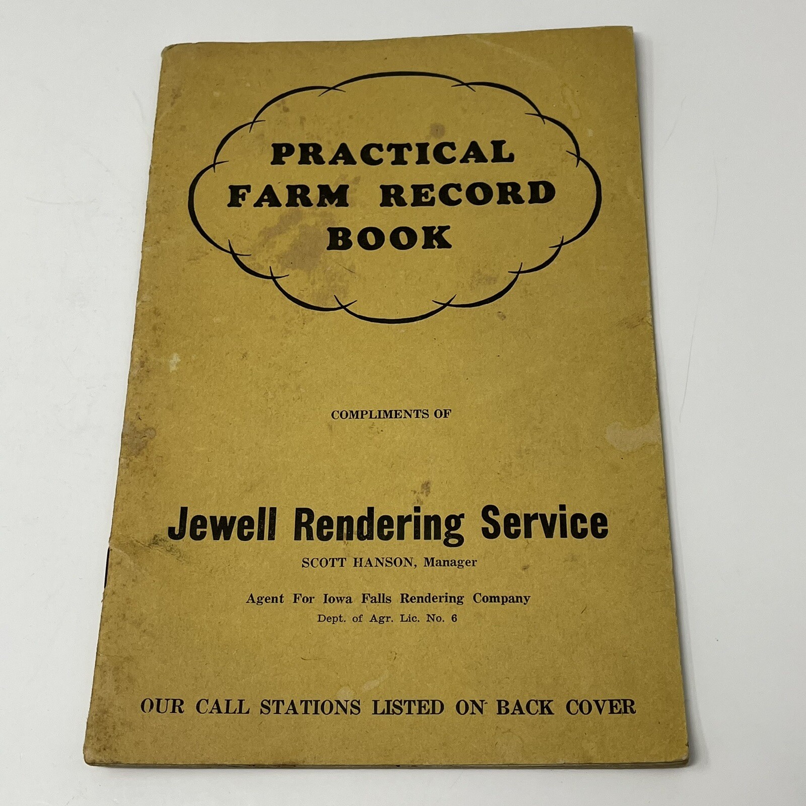 1944 1945 Practical Farm Record Book Jewell Rendering Iowa Falls IA Filled Out