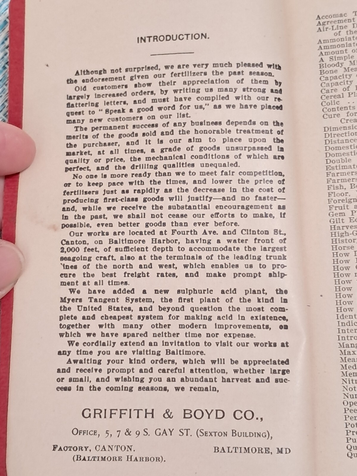 Vintage Griffith & Boyd Co. Agriculture Catalog and Ledger