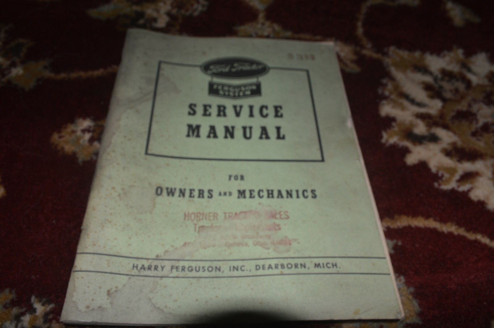 Ford Tractor With Ferguson System Service Manual GVOH