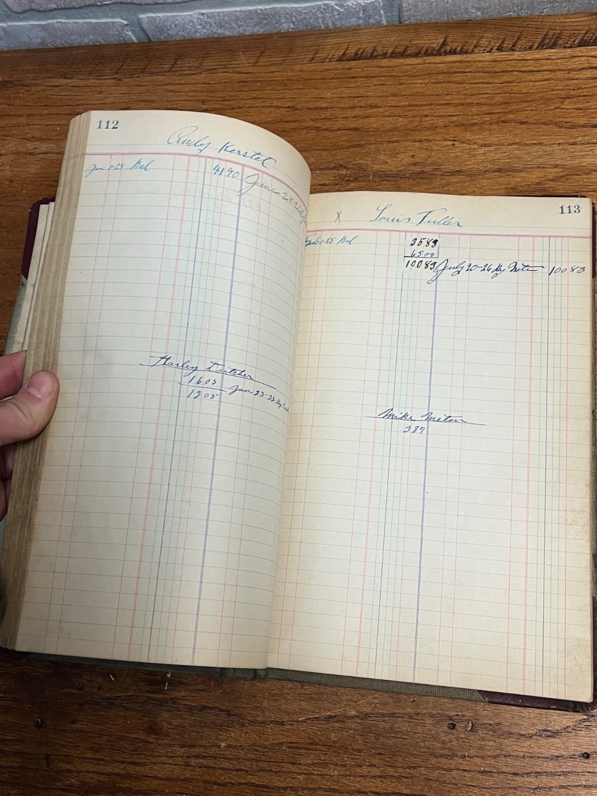 Vintage 1930s Frank Georgeson Farm Implement Dealer Ledger Book Redgranite, Wis