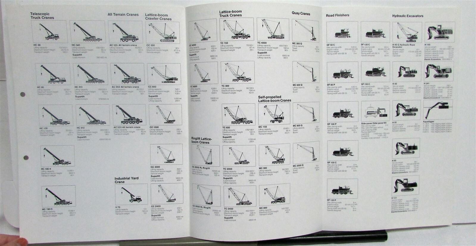 1980s Demag Full Line Yard Crane Excavator Crawler Construction Sale Brochure