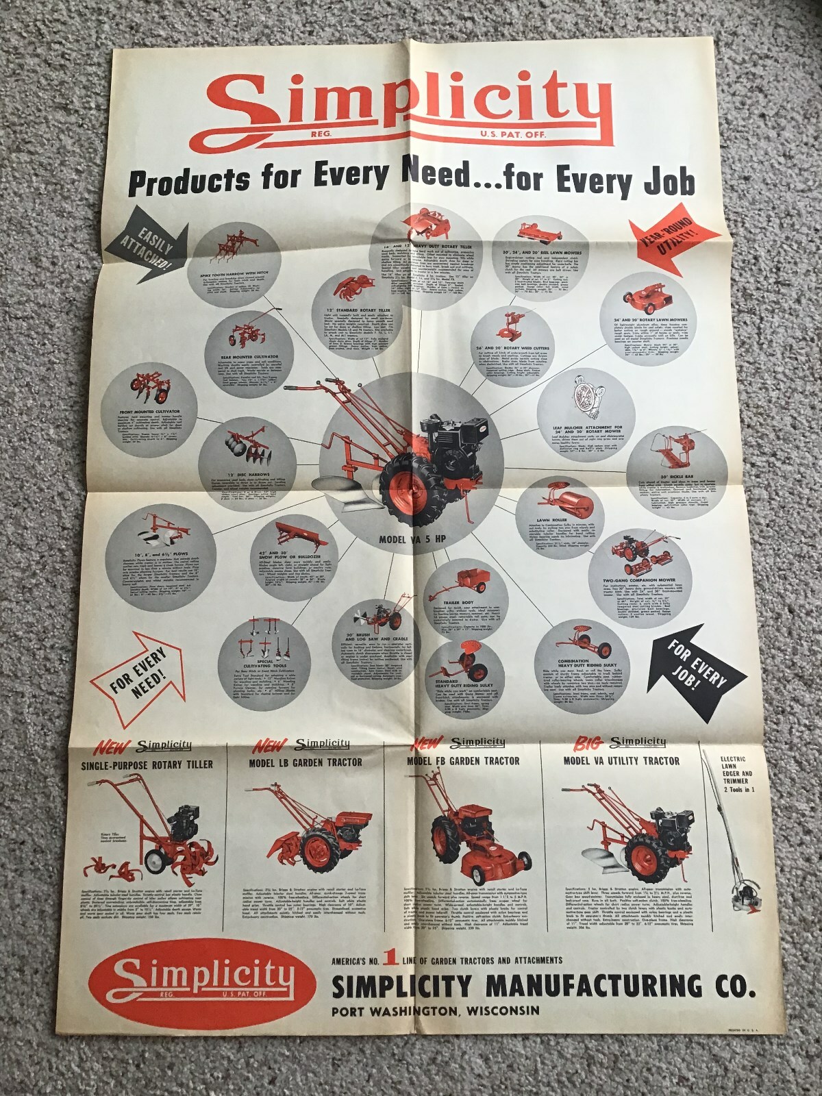 1950s Simplicity vintage Garden equipment, original sales information.