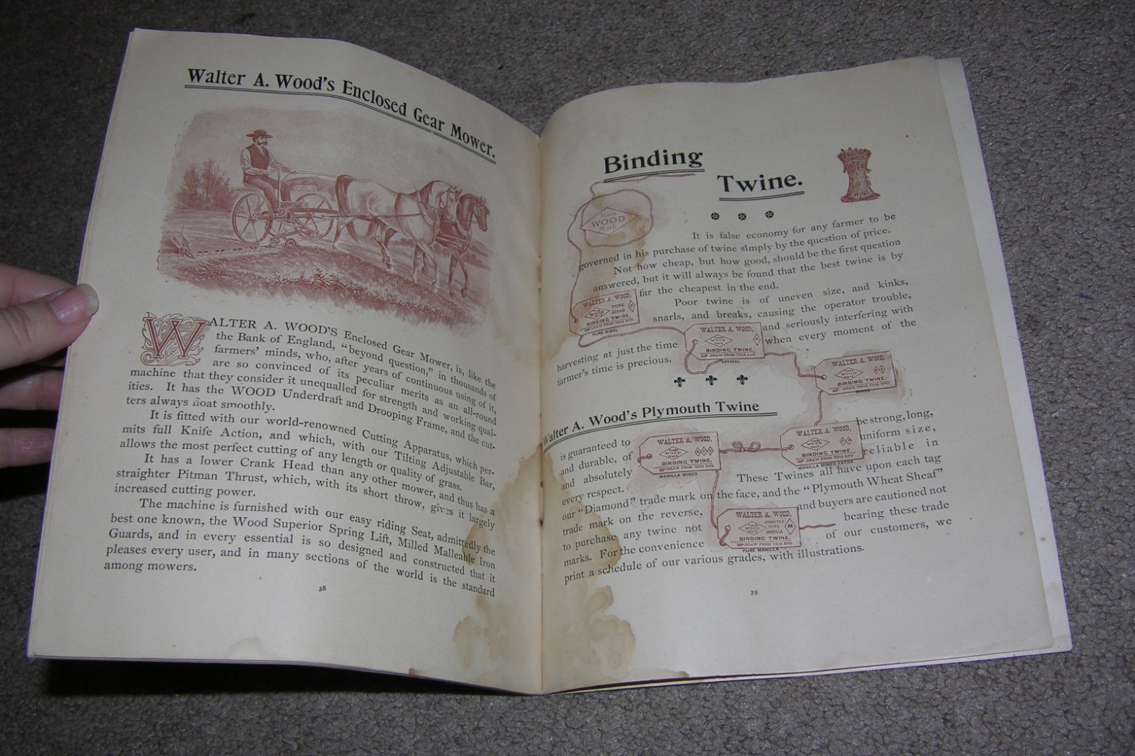 1895 Antique Walter A. Wood Mowing & Reaping Machine Farm Machinery Catalog