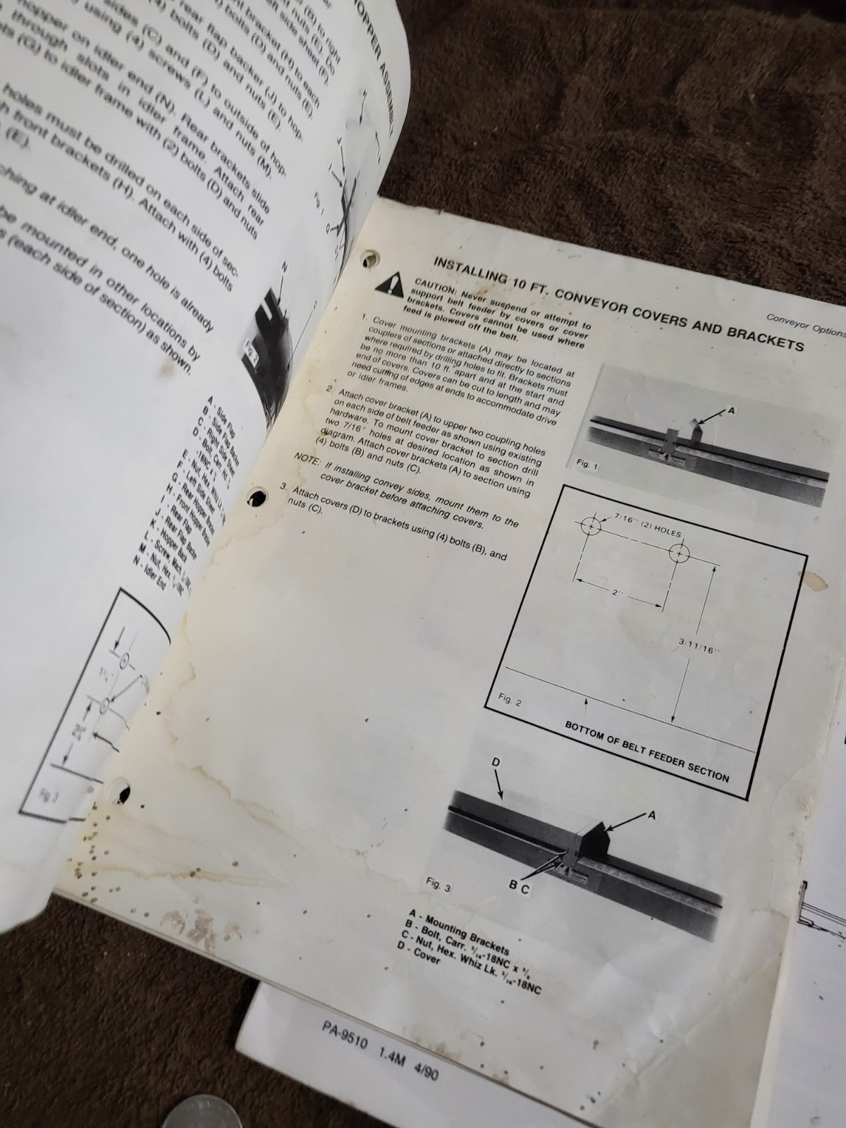 1990 Vintage Patz 8916 Barn Belt Feeder MANUALS Parts & Operators – Pound, WI.