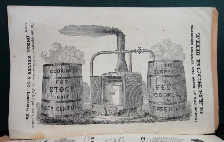 1874 antique LANCASTER FARMER MAG pa coffee agriculture native sheep ADS