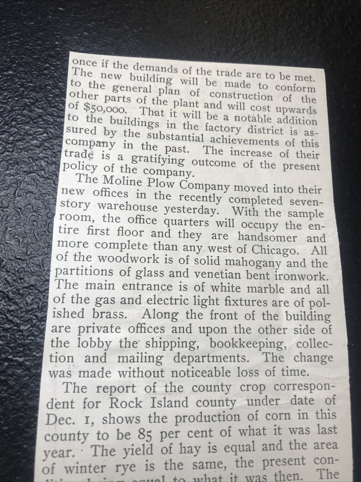 ORIGINAL 1900 Deere & Mansur & Moline Plow Farm Advertising Article