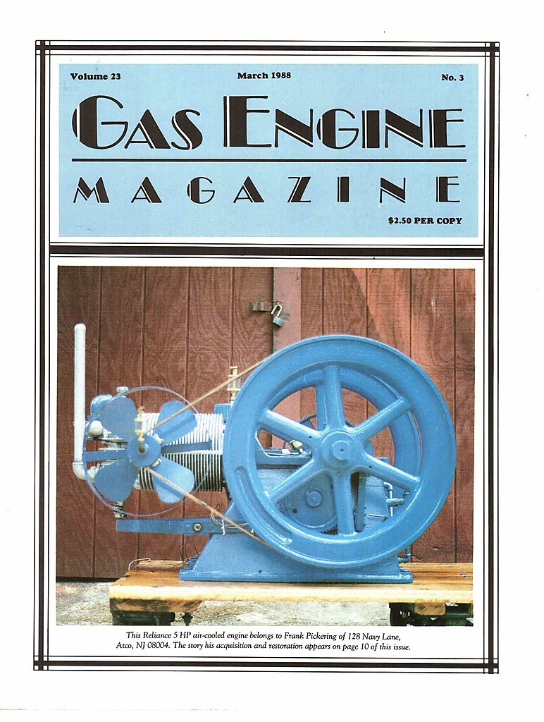 Reliance 5 HP engine, Joseph Reid, Moline UDLX tractor, 1988 Gas Engine magazine