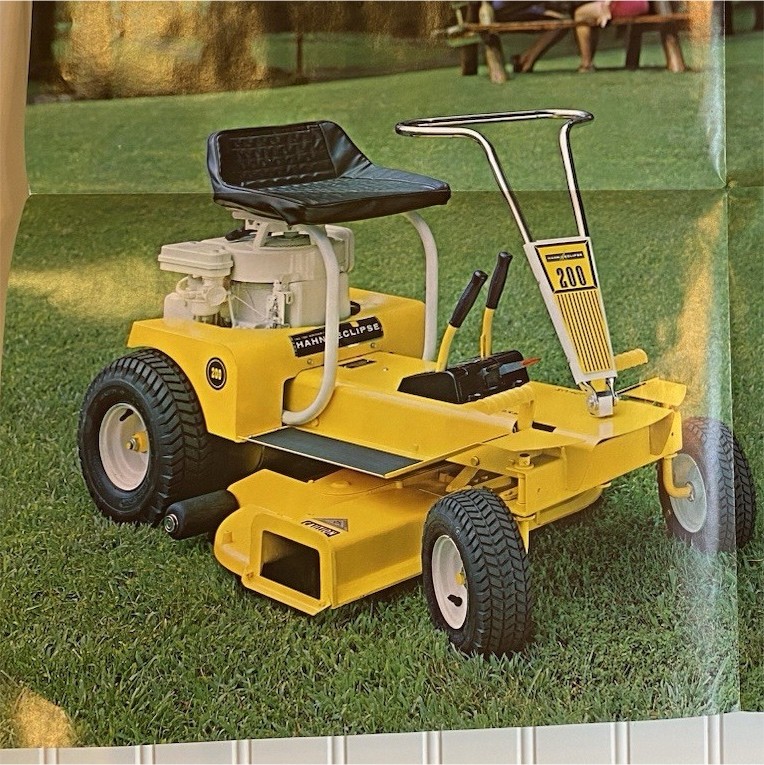 RARE Vintage Hahn Eclipse Pow-R-Boy 200 Riding Mower Advertising Sign 28&Prime;x21&Prime;