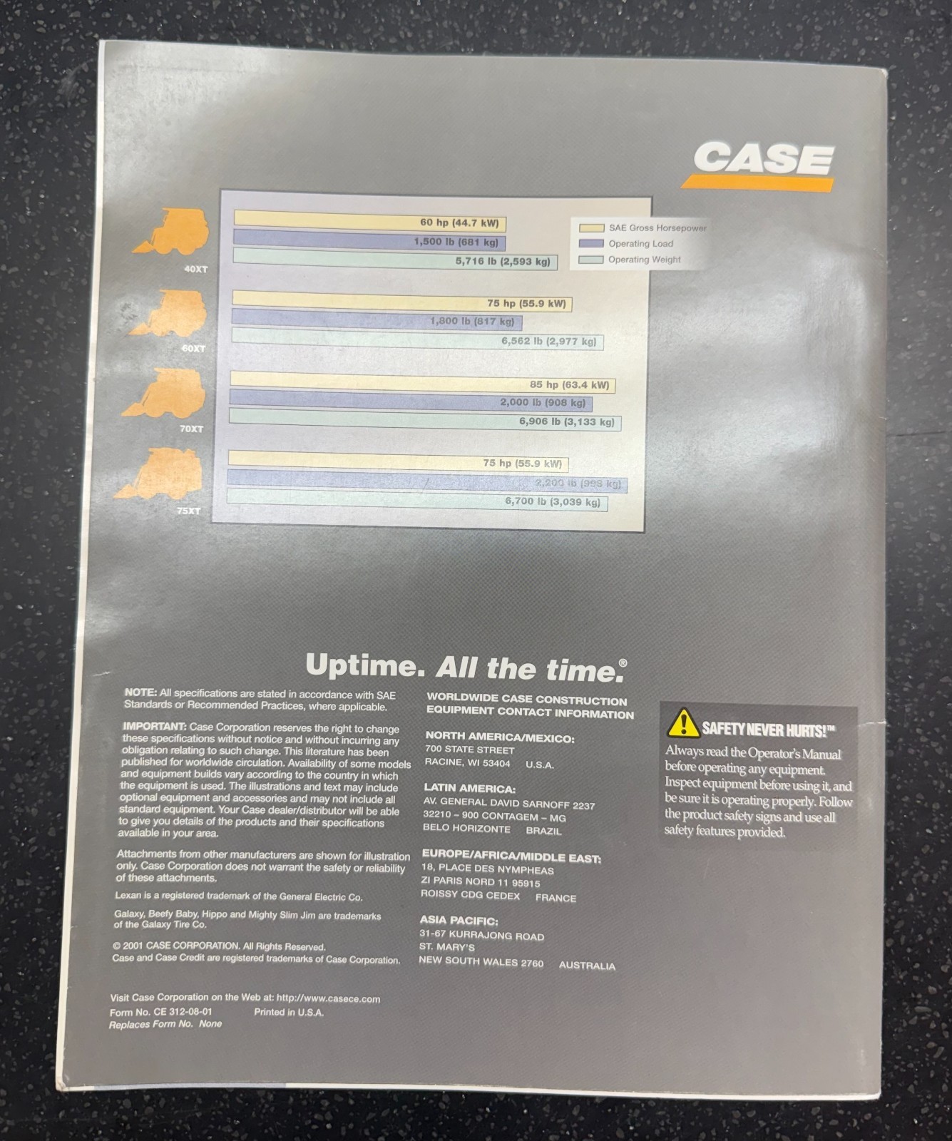 *Case 40XT 60XT 70XT 75XT Skid Steer Loader Sales Brochure Manual Literature Ad