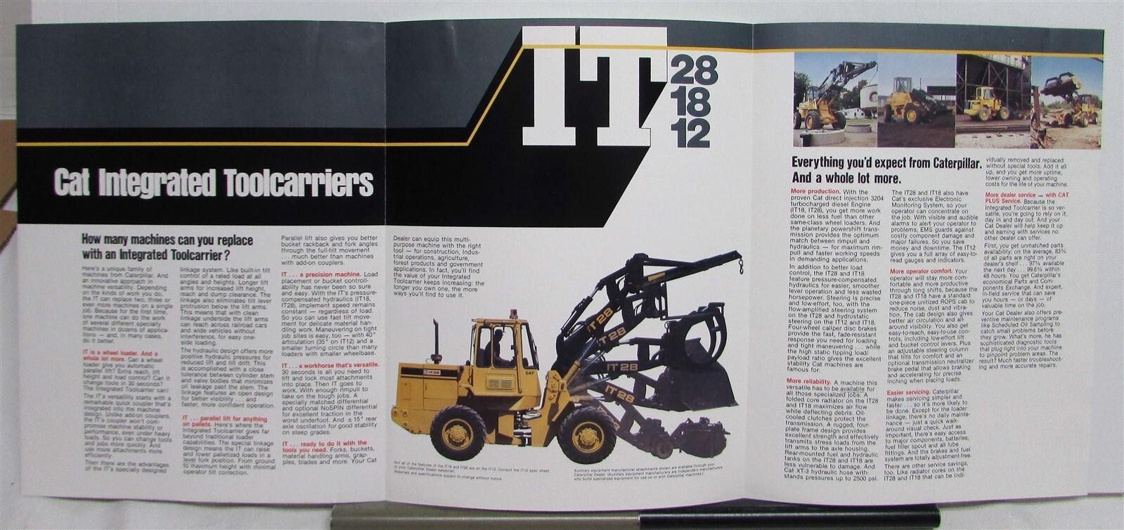 1990s Caterpillar IT28 18 12 Toolcarriers Attachments Sales Tri-Folder