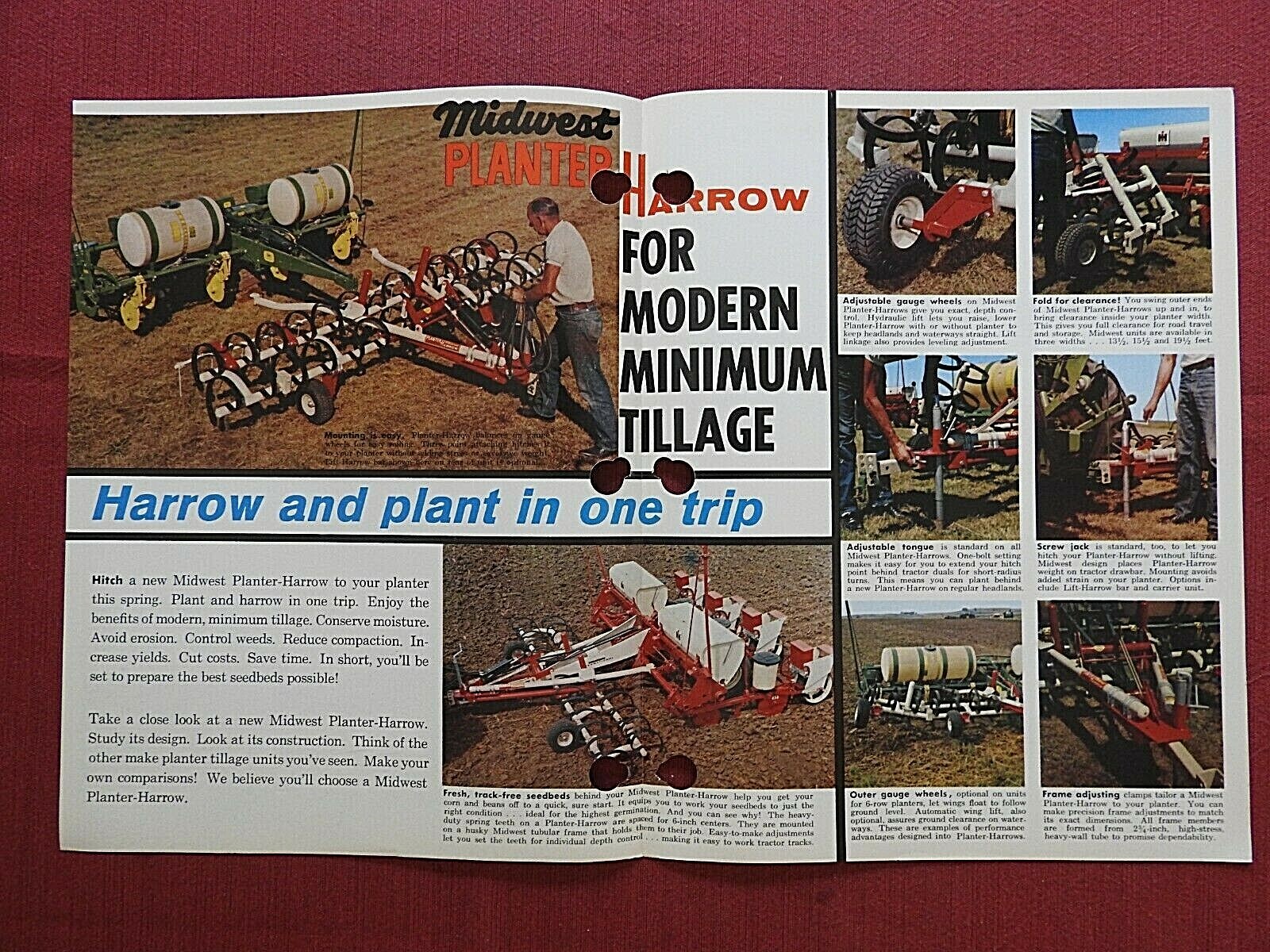 1971 PLANTER HARROW FARM IMPLEMENT BROCHURE MIDWEST IND. INC. IDA GROVE IA IOWA