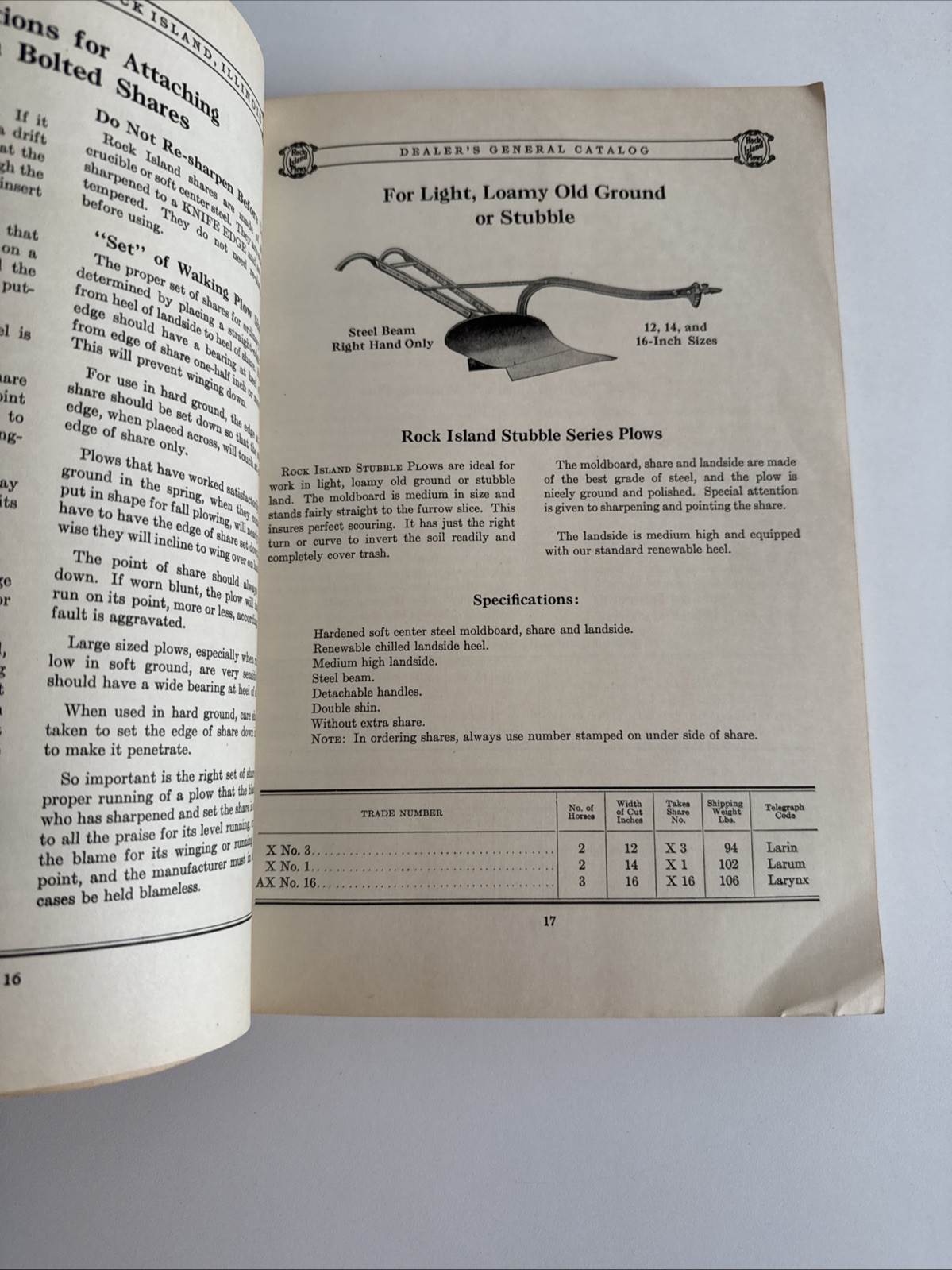 Antique Rock Island Plow Co. – Catalog No. 42 – Rock Island, IL Heider – 286 pgs