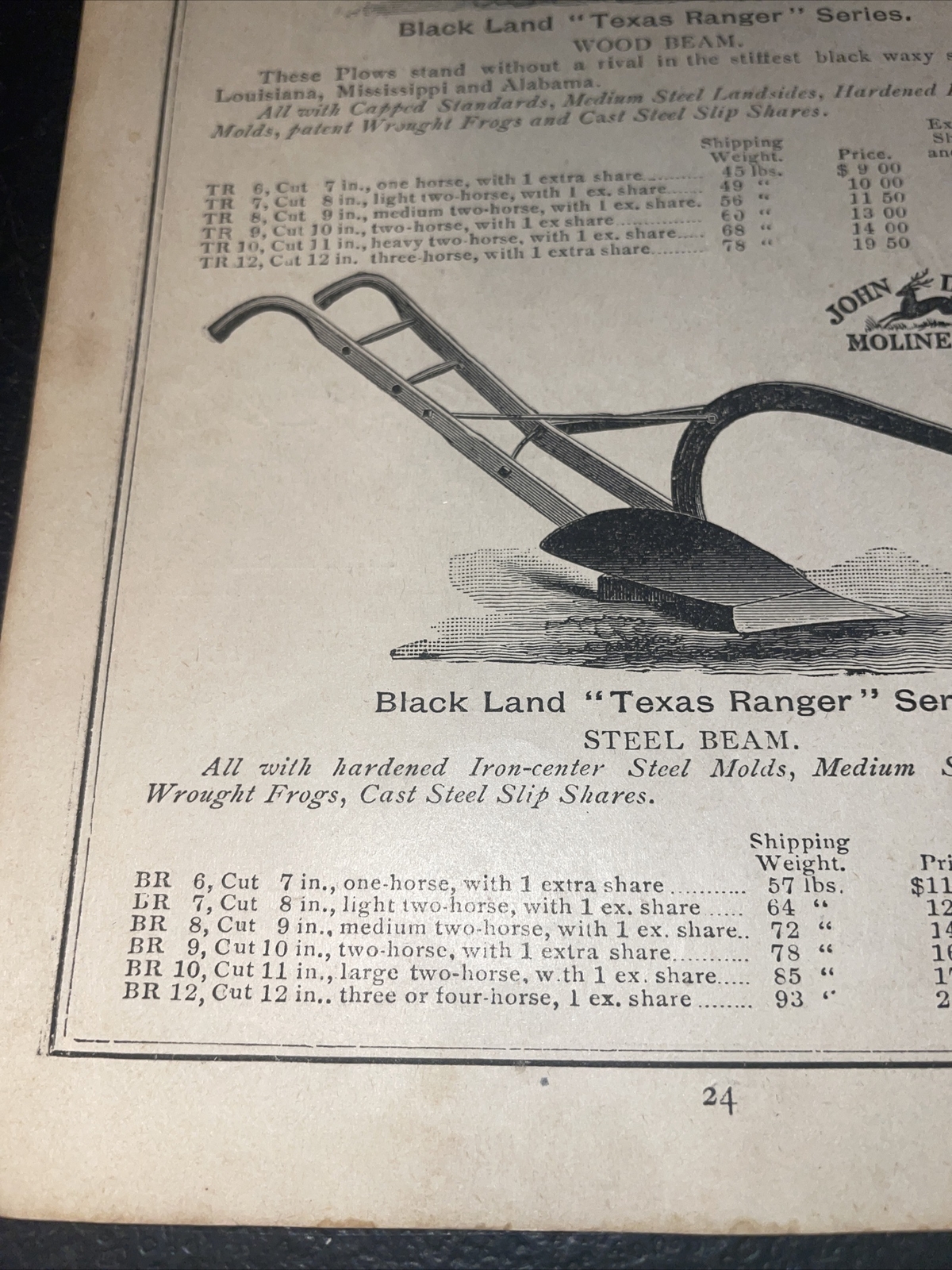 1891 Baldwin John Deere Texas Ranger Series Plow Farm Advertising – New Orleans