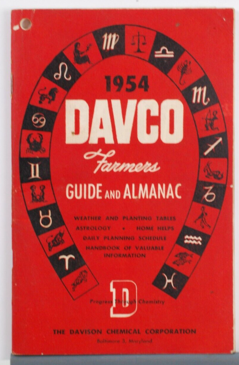 Davco Farmer&rsquo;s Almanac 1954 Davison Chemical Company Red Cover