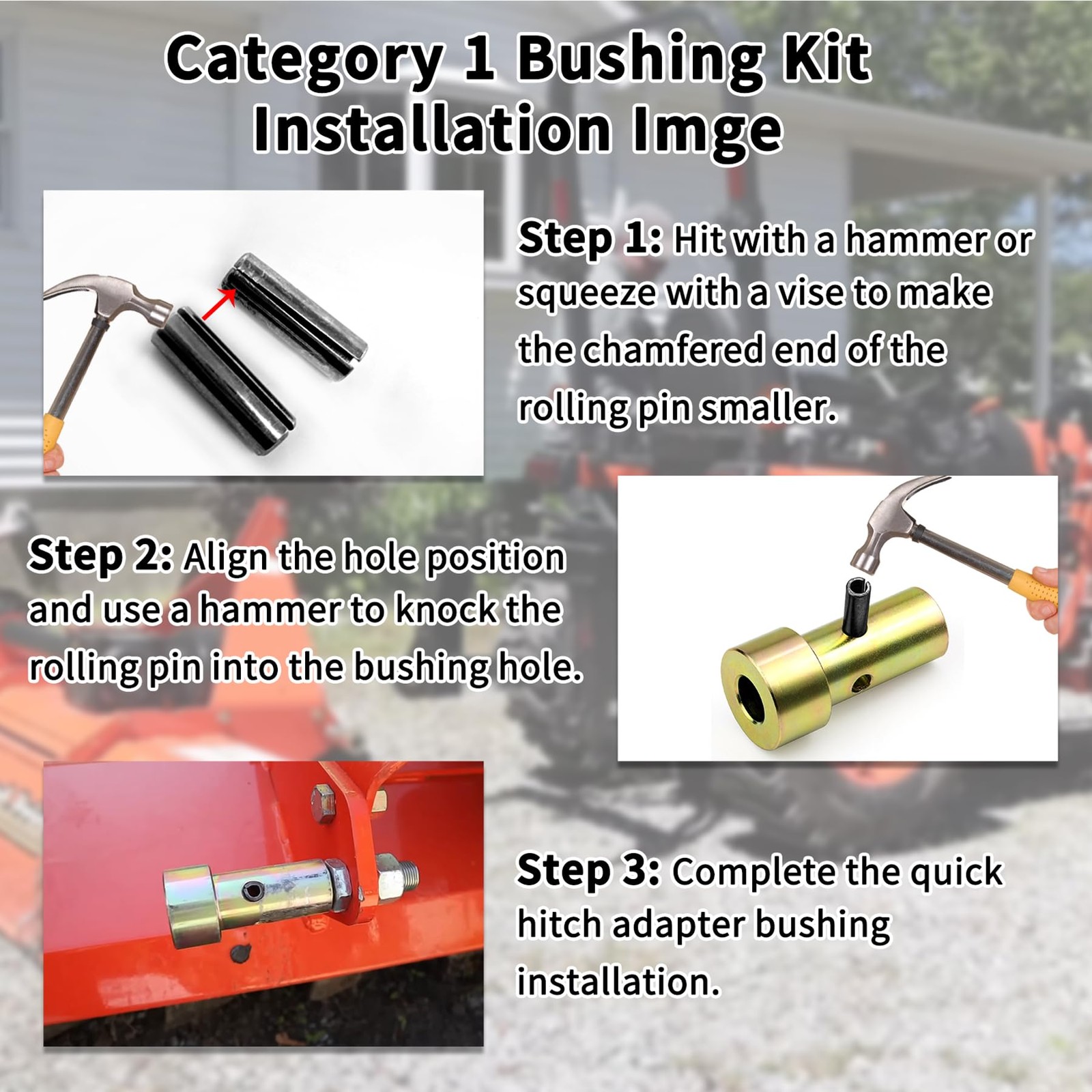 TK95029 Quick Hitch Adapter Bushing Set with Top Link Bushings Fit for Cat 1 …