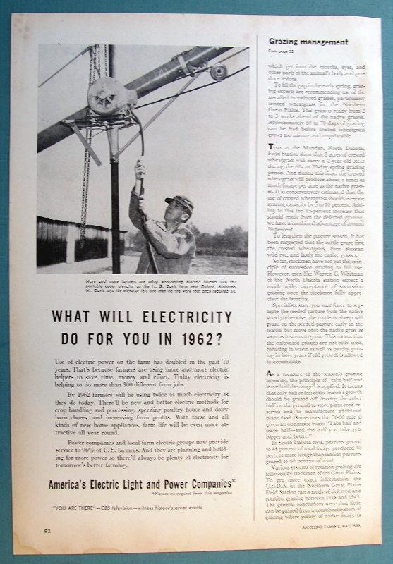 Orig 1955 Electric Co&rsquo;s Ad Photo Endorsed by H G Davis of Oxford Alabama