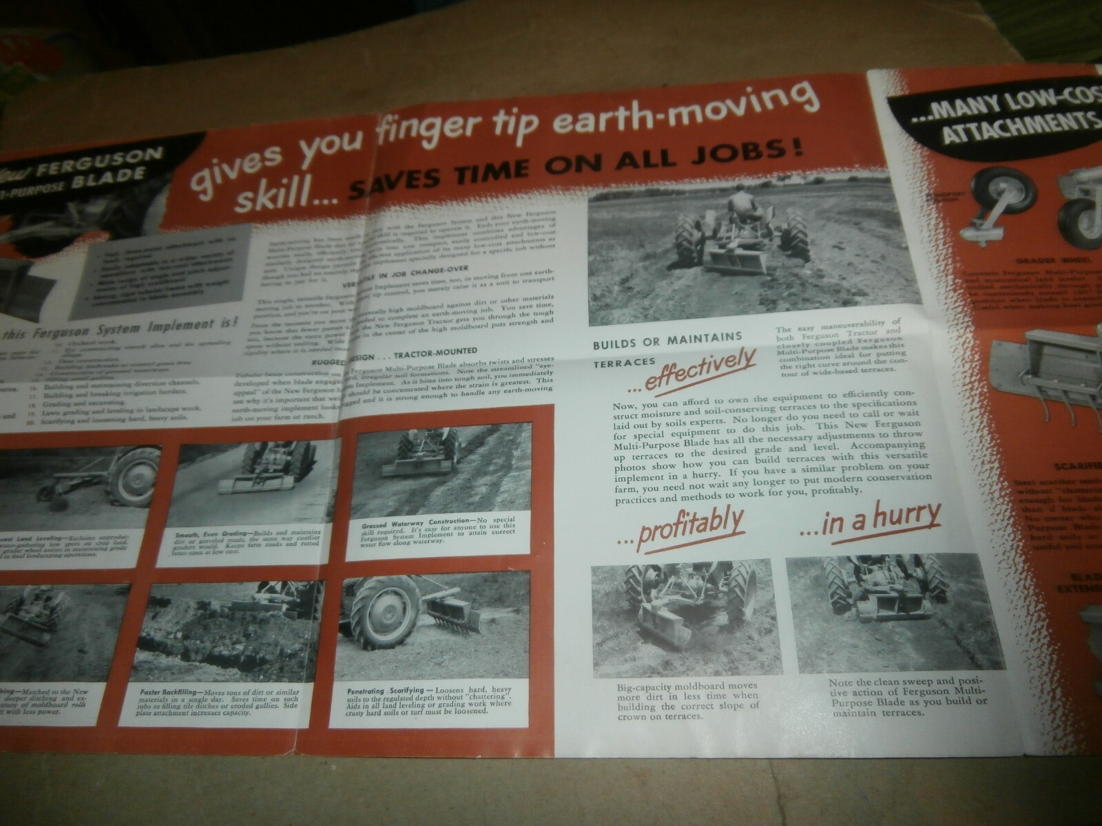 Vintage 1952 Ferguson Tractor Multi Purpose Blade Brochure