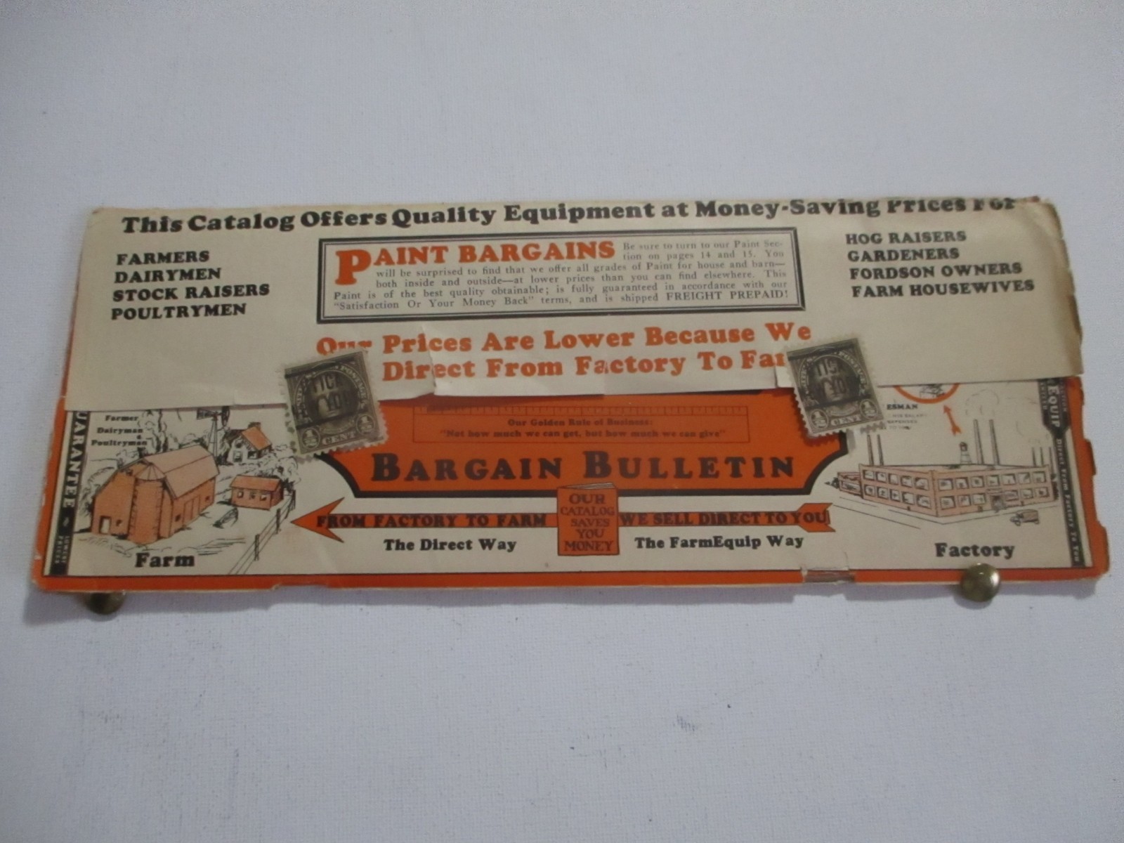 1920s Farm Equipment Bargain Bulletin Catalog Mailer