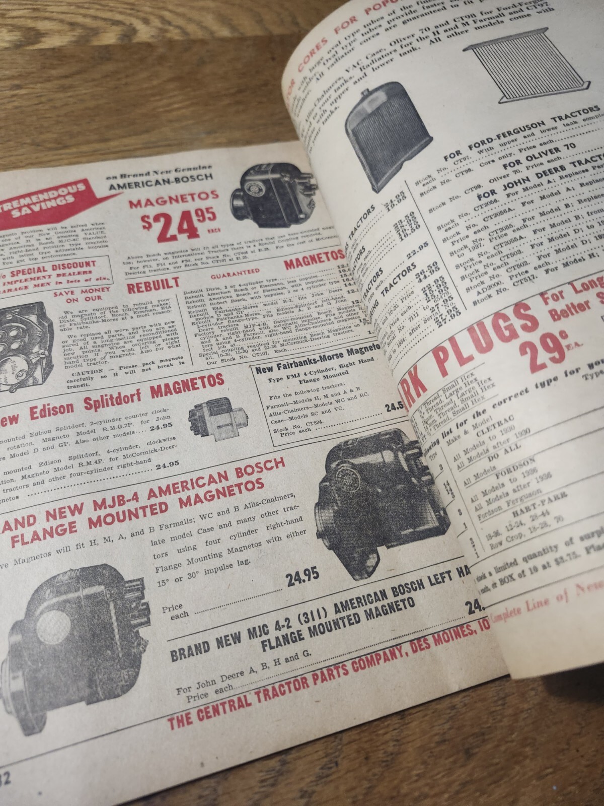 1951 Central Tractor Parts Company dealer catalog Des Moines Iowa IA