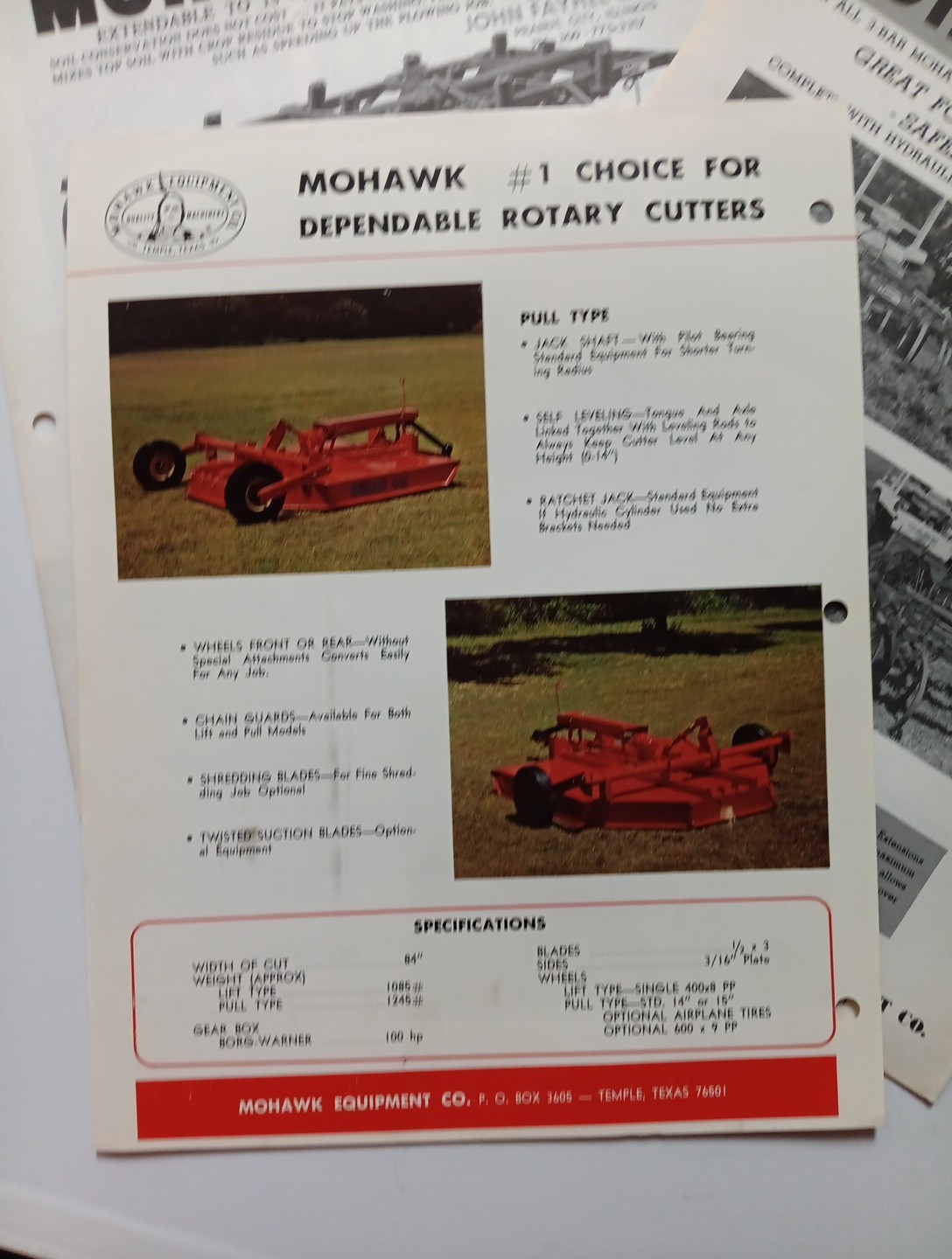 6 Mohawk Implements Spec Sheets Brochures Vintage Farming Advertising