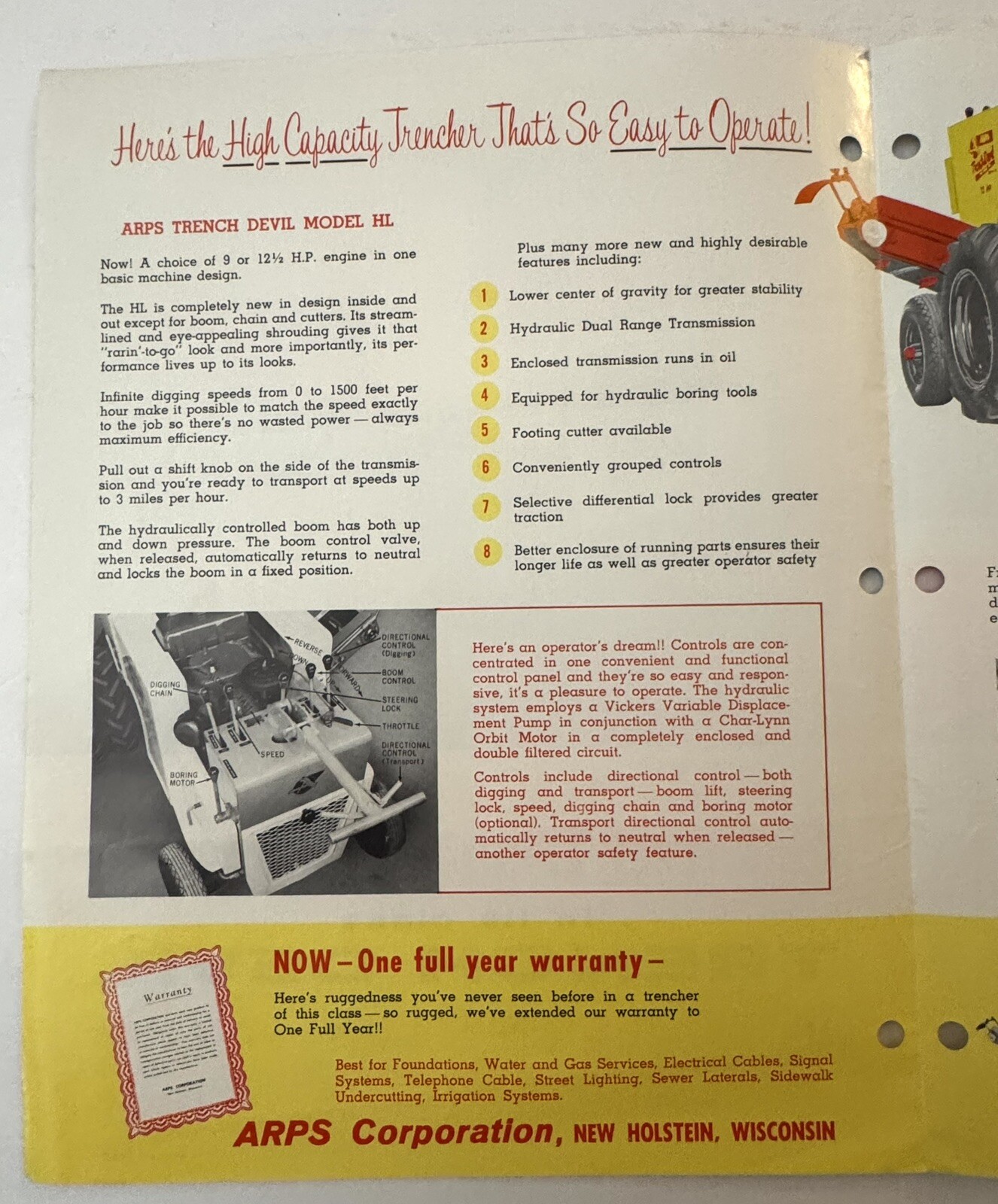 Vintage 1970&rsquo;s ARPS Model HL Trench Devil Dealer Sales Brochure