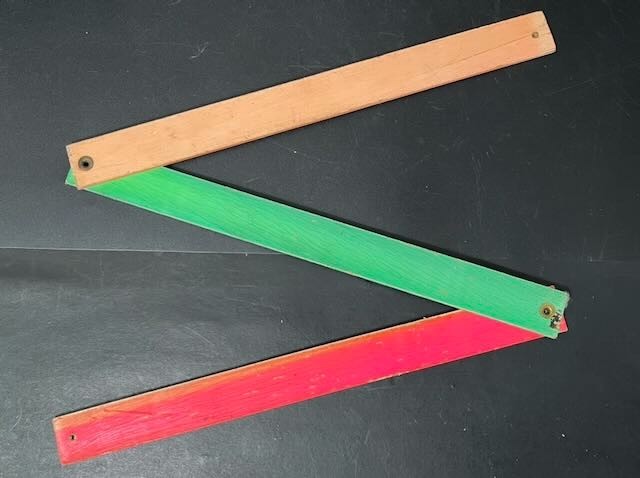 Vintage Crop-Maker Soil Service Folding Rule Bright Red Green Farm Advertising