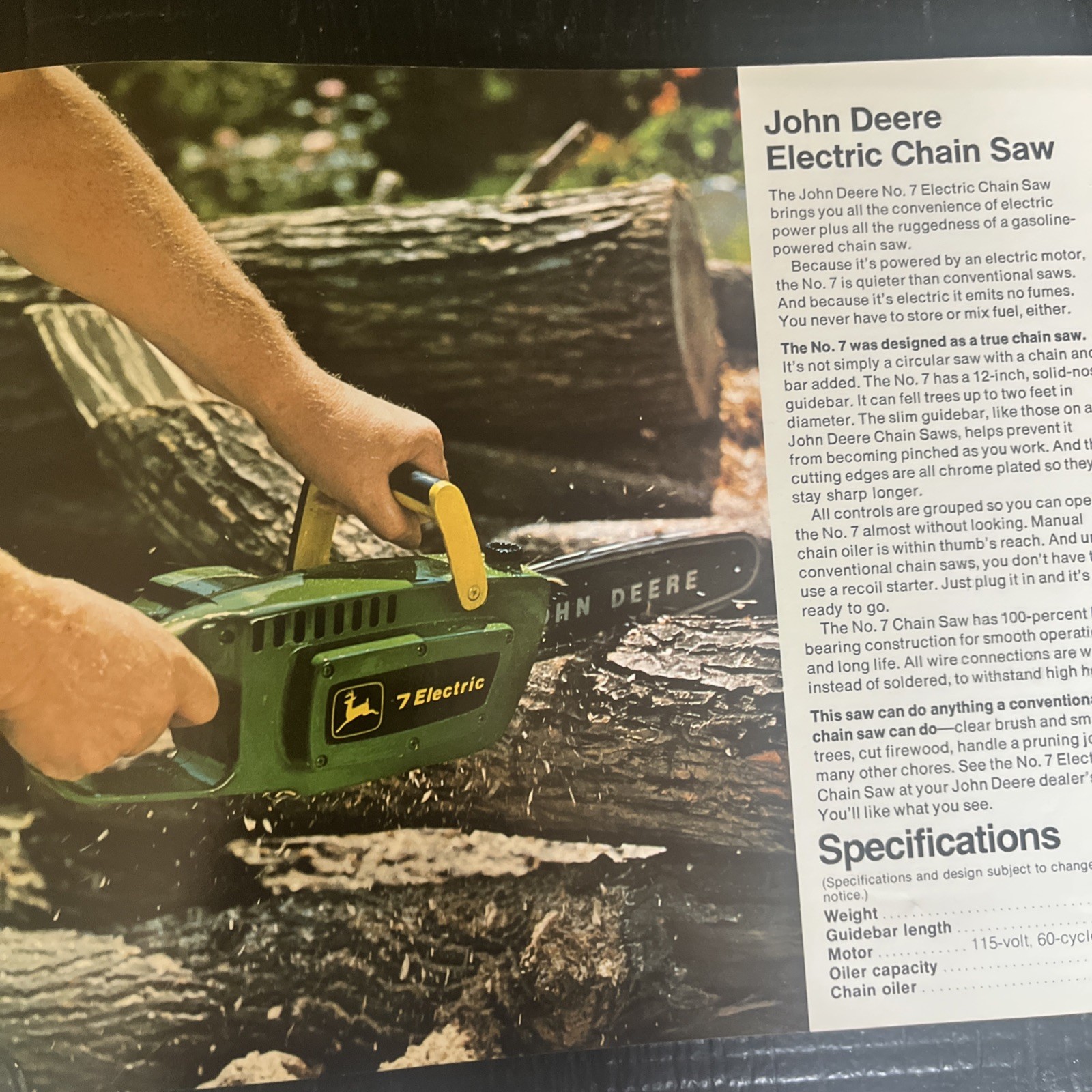 1970s John Deere Chain Saws Brochure – Sticker From Cummings Franktown CO