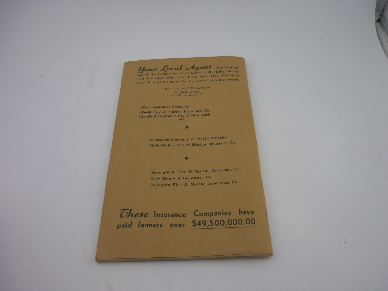 1953 Master Farmer Ledger Rain Hail Insurance Bureau Farm Record Book