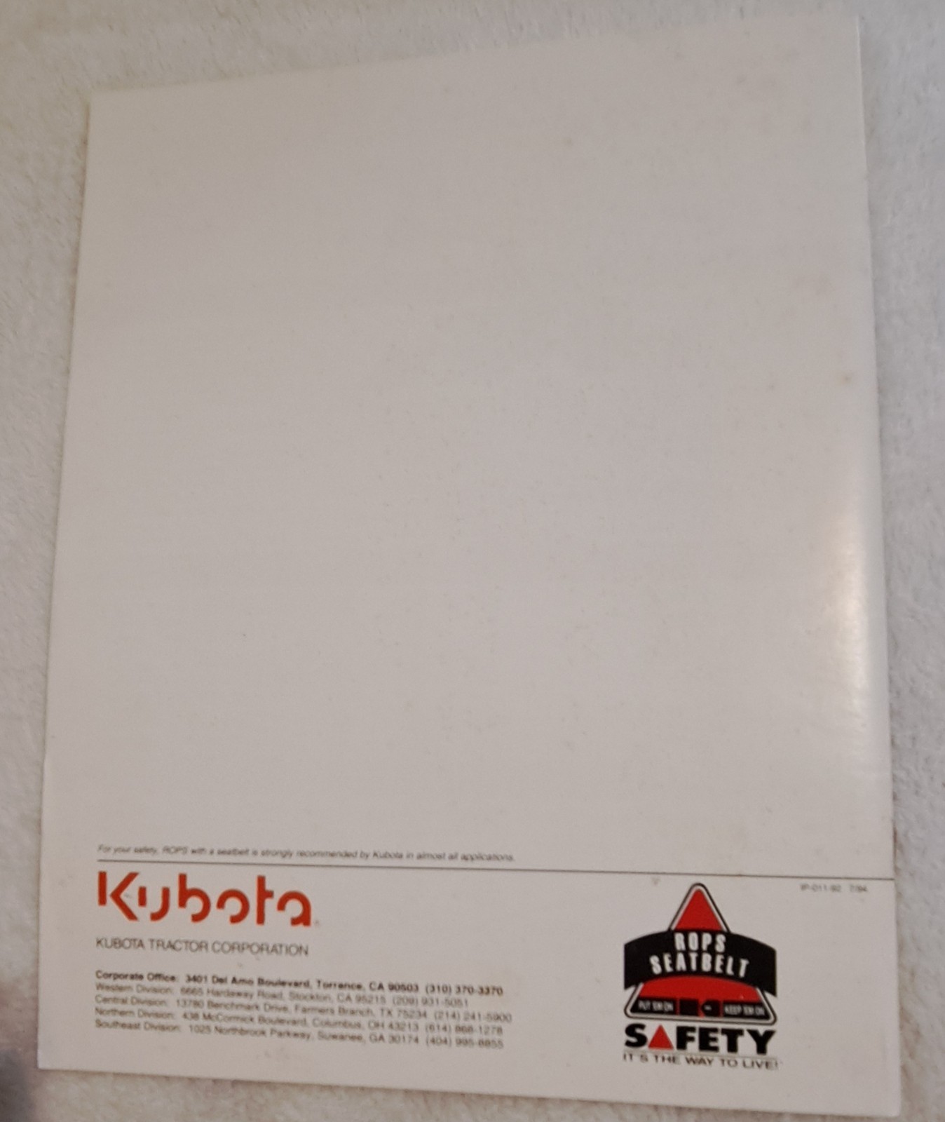 Kubota Front Loaders for B & L & M Series Tractors. Dealers Brochure