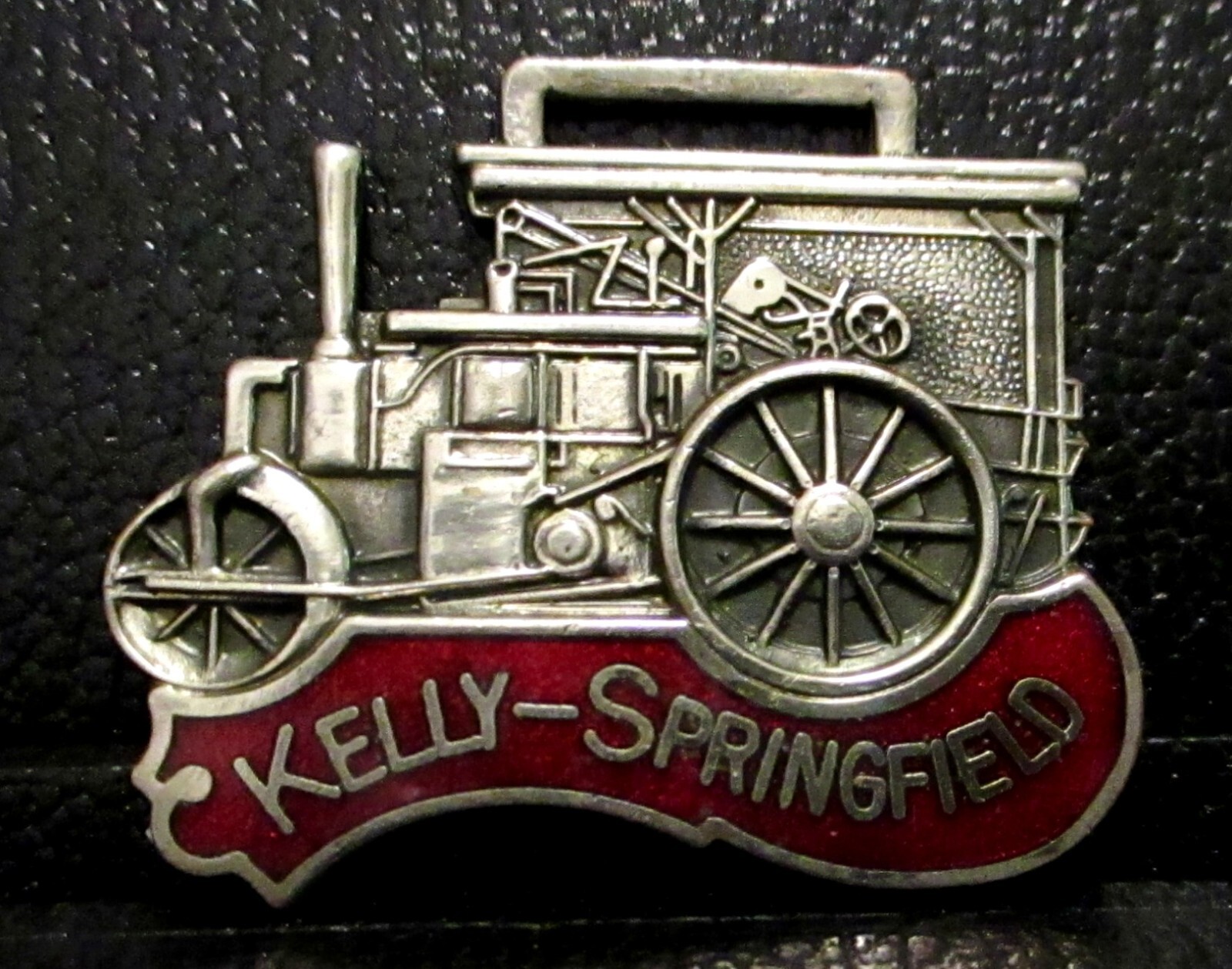 Kelly Springfield Steam Roller Tractor Watch Fob 22nd National Show 1986 Hoovers