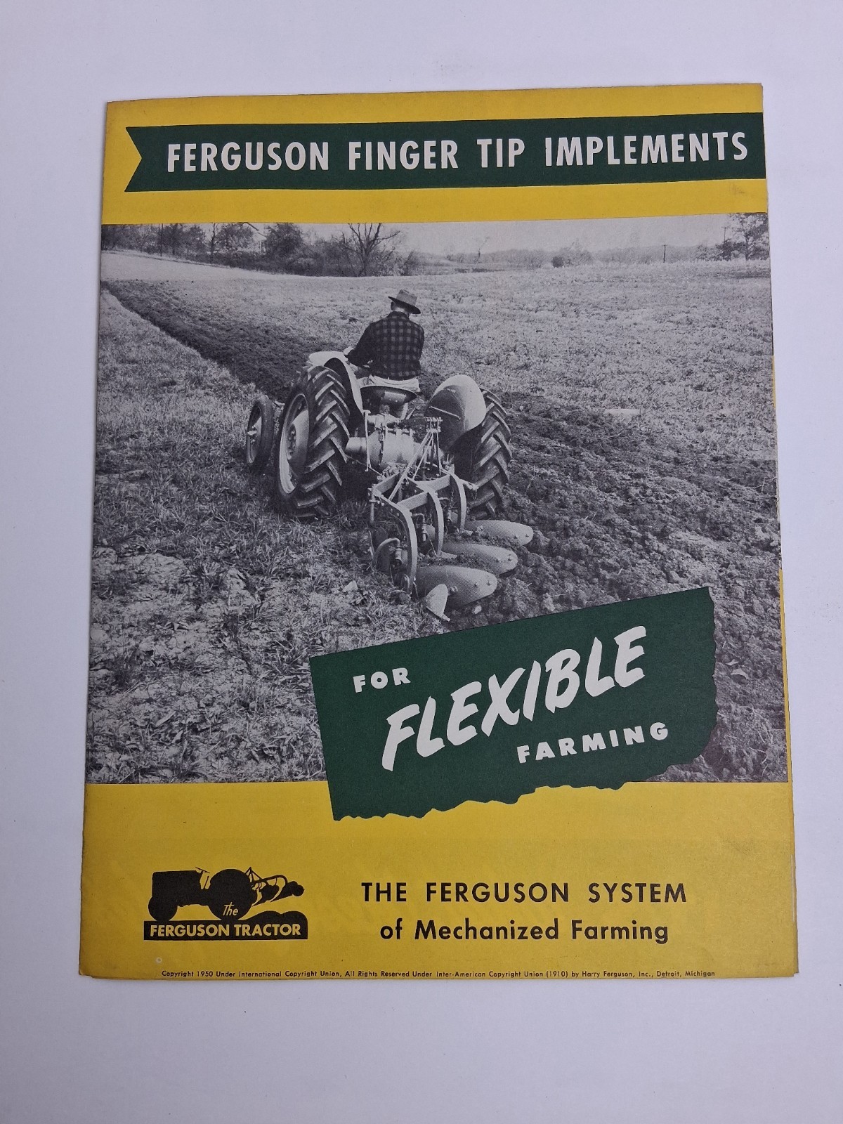 Ferguson Finger Tip Implements For Flexible Farming Dealer Brochure 1950 Mint
