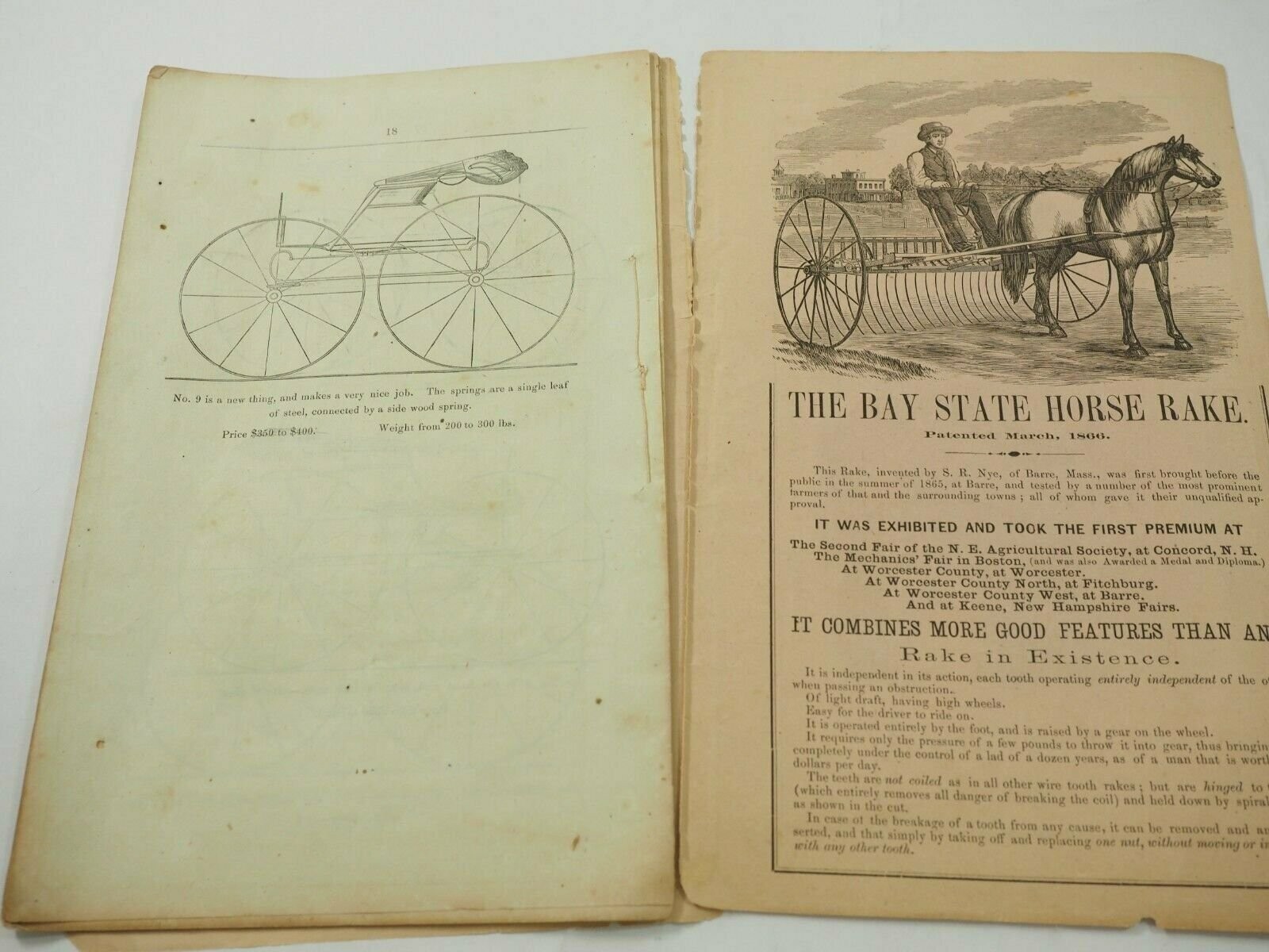 Ohio Mower Reaper & Taylor Patent Hay tender 18 page advertising pamphlet 1866