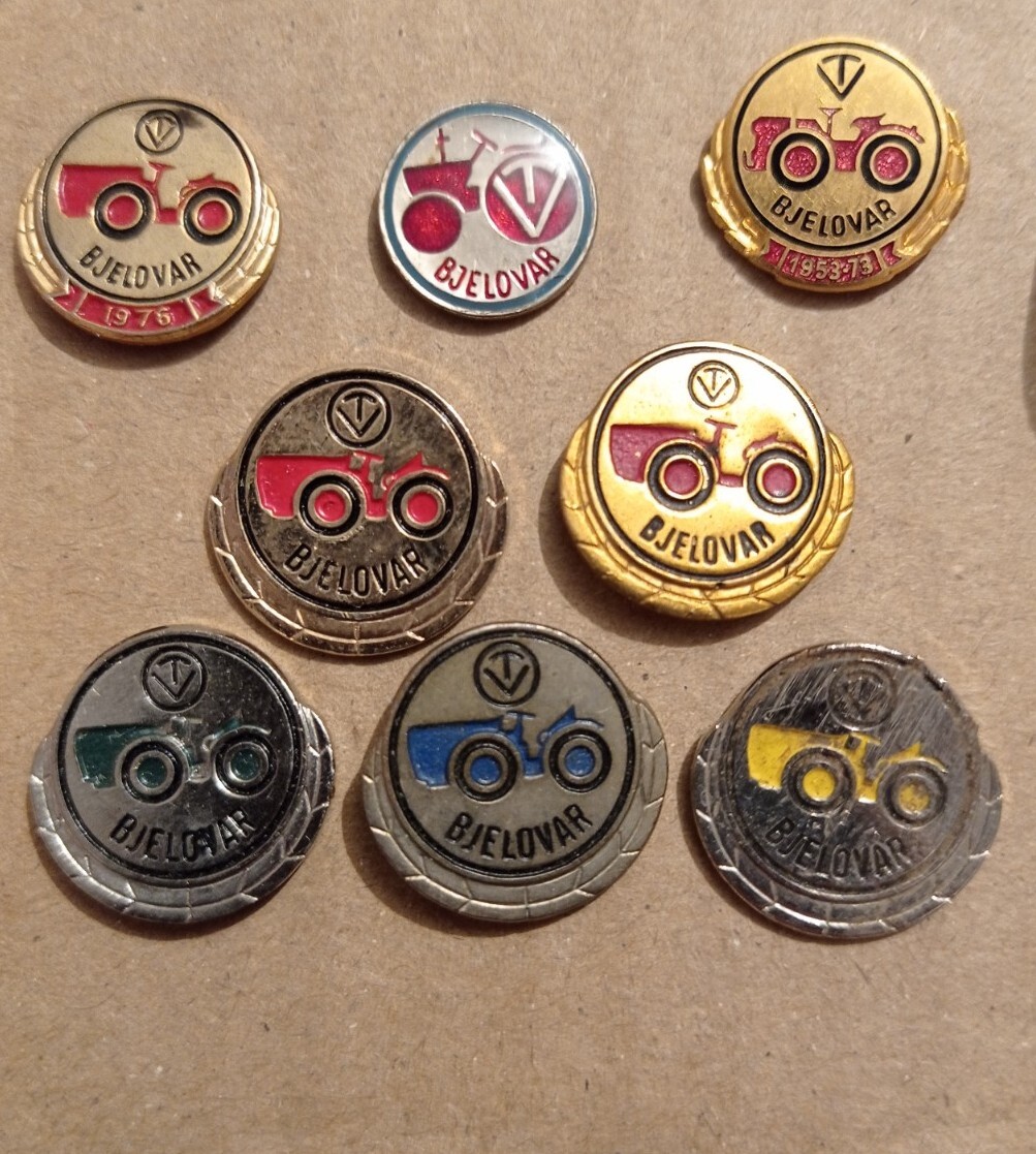Tomo Vinkovic Bjelovar Croatia Tractor Vintage Pin Badge Lot