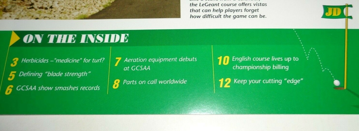 John Deere « JD Approach » Golf Course Equipment Sales Magazine Brochure JD 6/96