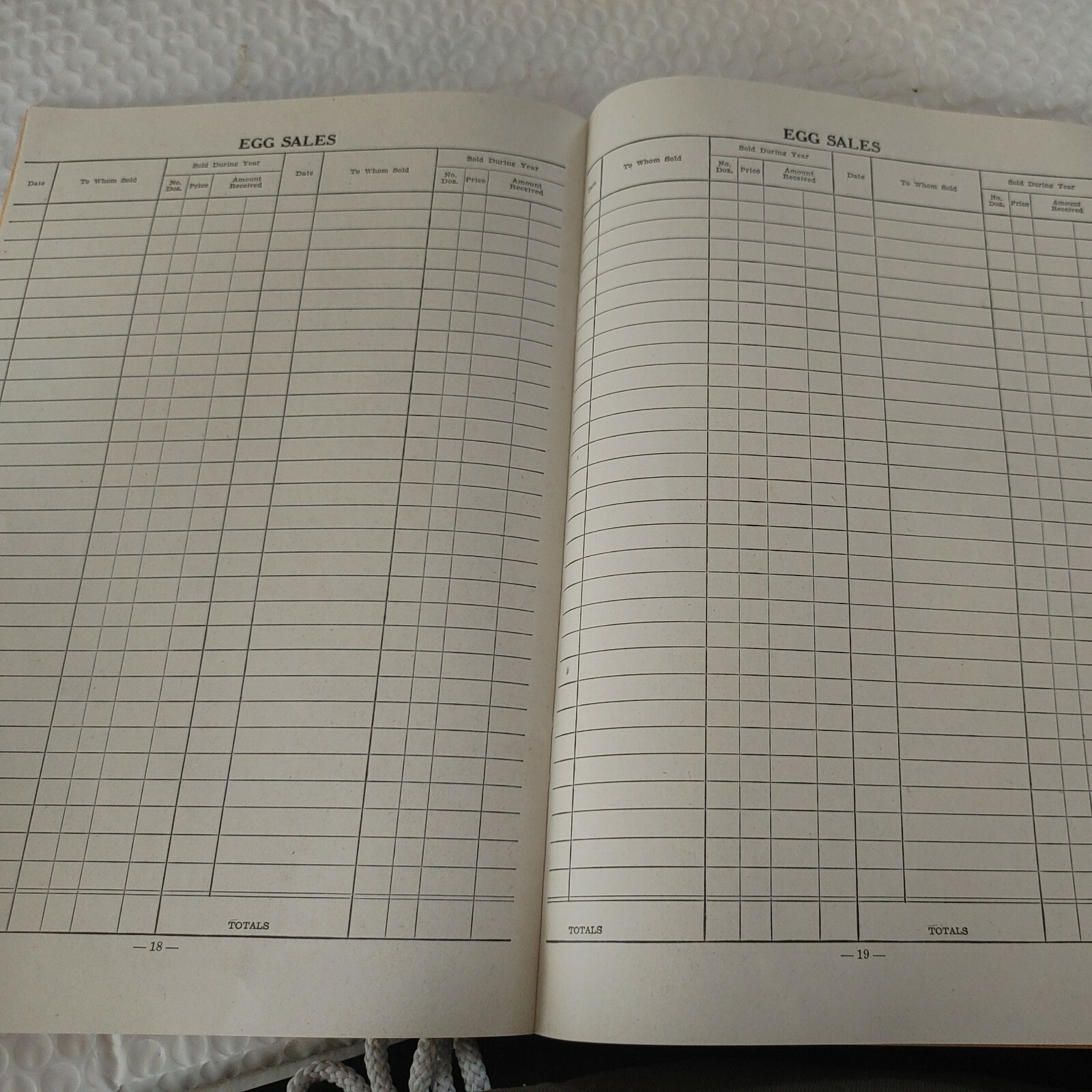 1940 Farm Account Book Tuscarawas Co. Ohio Unused