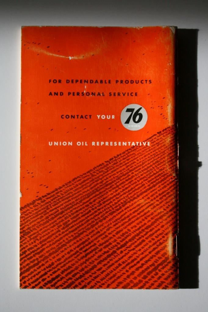 Tractor Farm Advertising 1948 UNION OIL CO. Record Book Pocket Triton 76