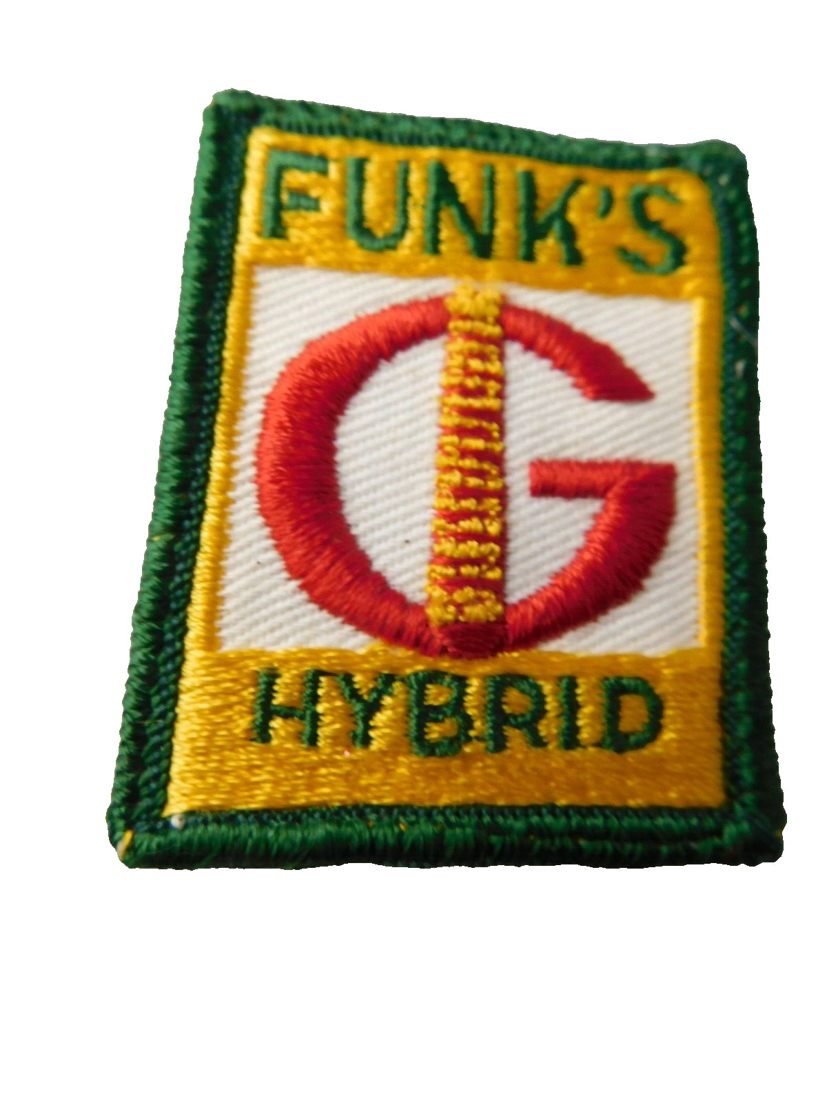 FUNK&rsquo;S HYBIRD CORN SEED VINTAGE PATCH HAT BADGE FARM AGRICULTURE ADVERTISING
