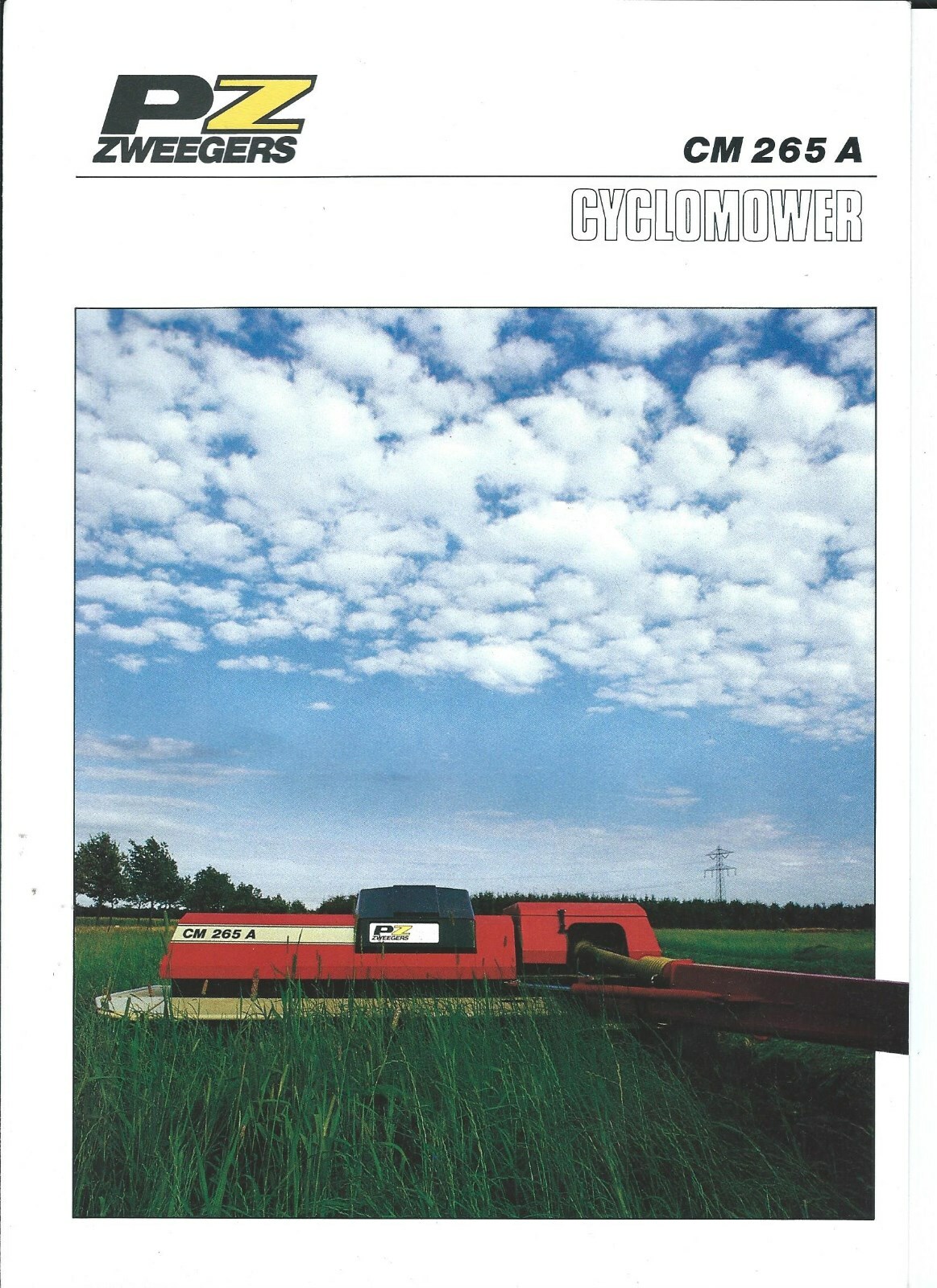 Farm Equipment Brochure – P Zweegers – CM 265 A – Cyclomower – 1985 (F6892)