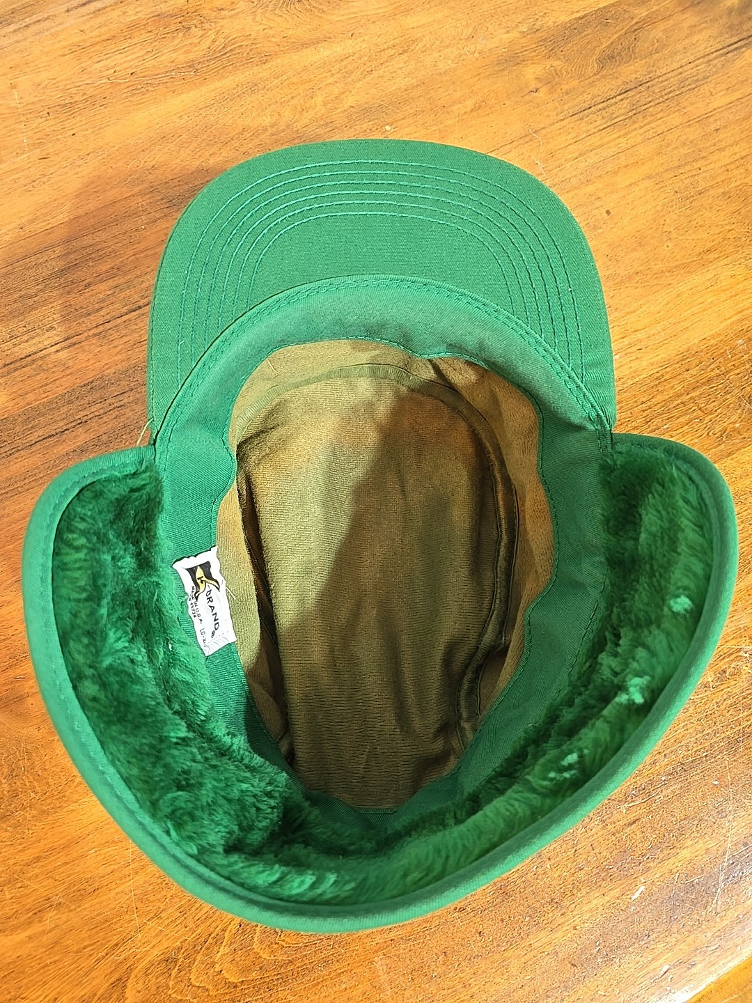 Vintage AGRI-KING KEY Patch Winter Fold Down Flaps Trucker HAT CAP Green/White