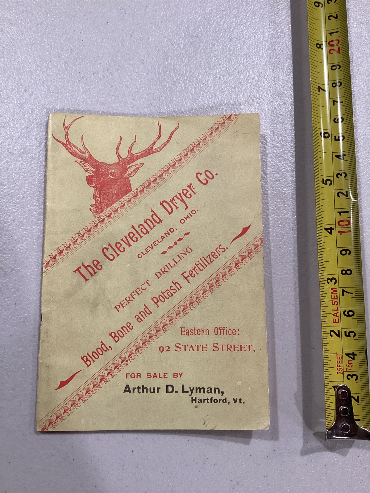 1895 The Cleveland Dryer Co Perfect Drilling Blood Bone Fertilizer Calendar Book