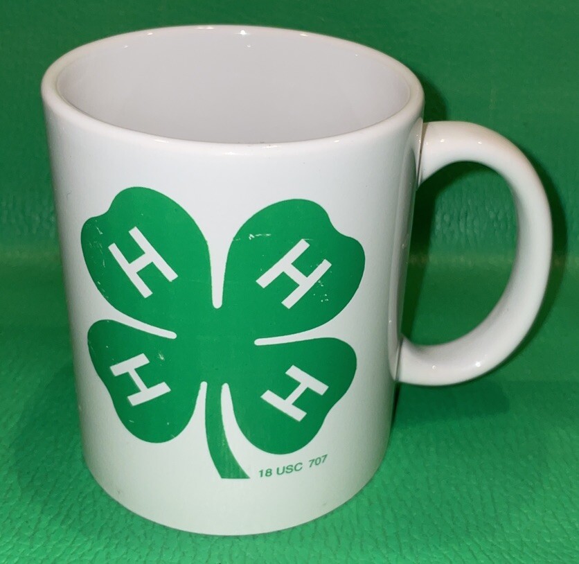 4H Club Coffee Cup Mug 4 H Green Four Leaf Clover